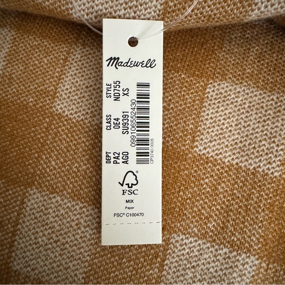 NWT Madewell Mustard Brown and Cream Gingham Camisole, XS - Picture 7 of 9